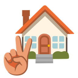 house and peace symbol