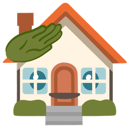 house and saluting face