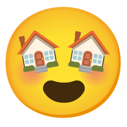 House and Smiling face with heart-eyes