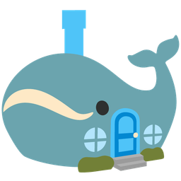 house and spouting whale