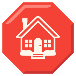 house and stop sign