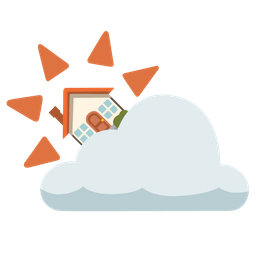 house and sun behind cloud