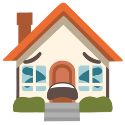 house and tired face