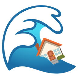 house and water wave