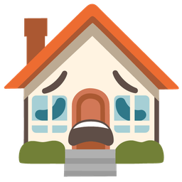 house and weary face