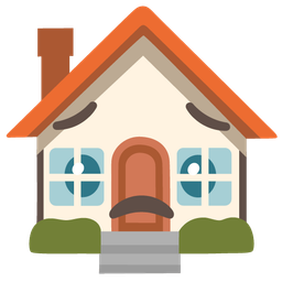house and worried face