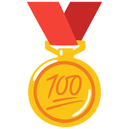 hundred points and 1st place medal