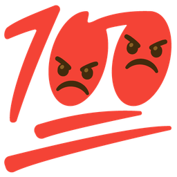 hundred points and angry face