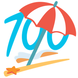 hundred points and beach with umbrella