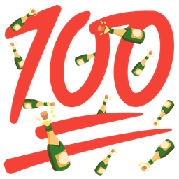 hundred points and bottle with popping cork