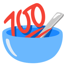 hundred points and bowl with spoon