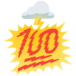 hundred points and cloud with lightning