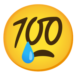 hundred points and crying face