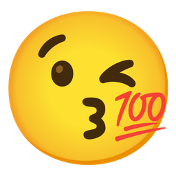 Hundred points and Face blowing a kiss