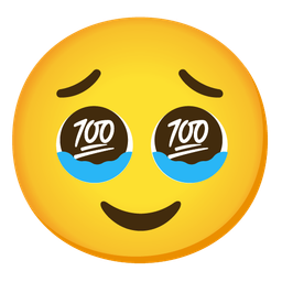 hundred points and face holding back tears