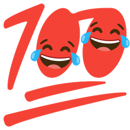 Hundred points and Face with tears of joy