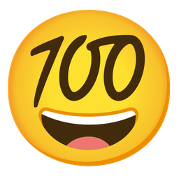 Hundred points and Grinning face with smiling eyes