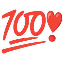 hundred points and heart exclamation