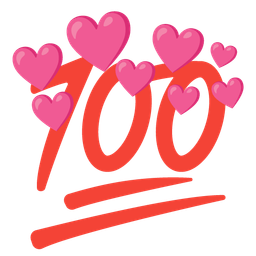 hundred points and heart with arrow