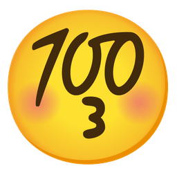 Hundred points and Kissing face with closed eyes