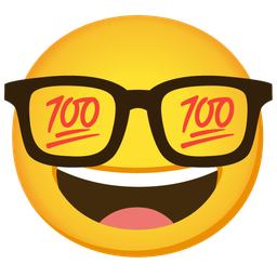 hundred points and nerd face