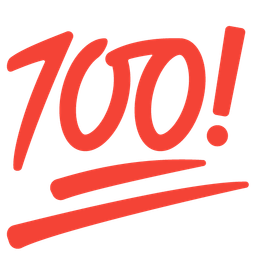 hundred points and red exclamation mark