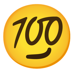 hundred points and smirking face