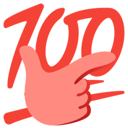 hundred points and thinking face