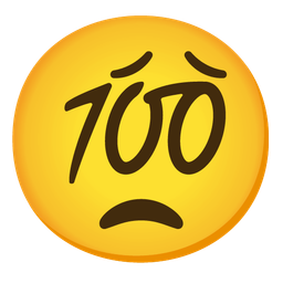 hundred points and worried face