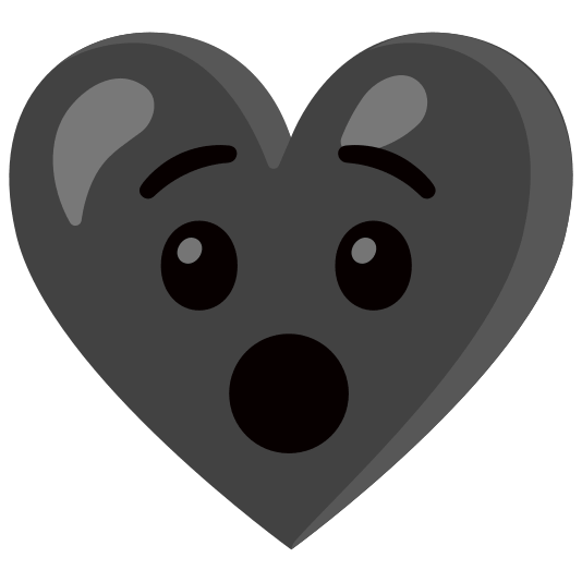 Hushed face and Black heart