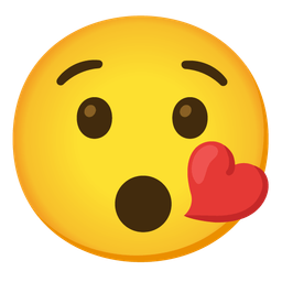 Hushed face and Face blowing a kiss