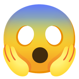 Hushed face and Face screaming in fear