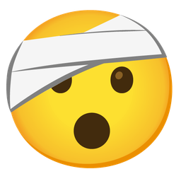 Hushed face and Face with head-bandage