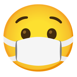 Hushed face and Face with medical mask