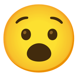 Hushed face and Face with open mouth