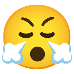 Hushed face and Face with steam from nose