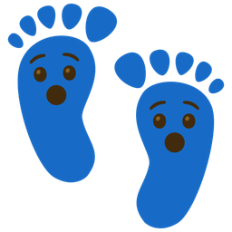 Hushed face and Footprints