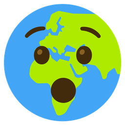 Hushed face and Globe showing Europe-Africa