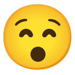 Hushed face and Grinning face with smiling eyes