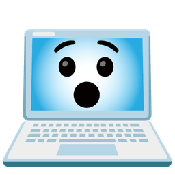 Hushed face and Laptop