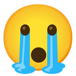 Hushed face and Loudly crying face