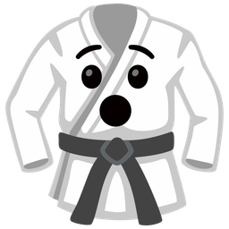 Hushed face and Martial arts uniform