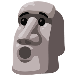 Hushed face and Moai