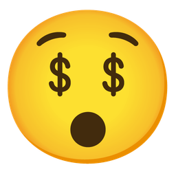 Hushed face and Money-mouth face