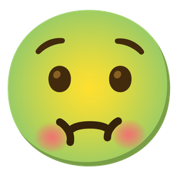 Hushed face and Nauseated face