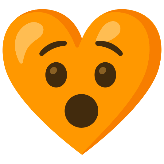 Hushed face and Orange heart