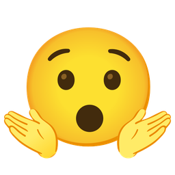 hushed face and person shrugging