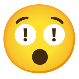 Hushed face and Red exclamation mark