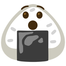 Hushed face and Rice ball