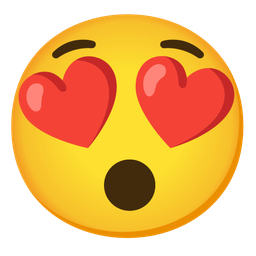 Hushed face and Smiling face with heart-eyes